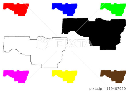 Lane County, Oregon State (U.S. county, United States of America, USA, U.S., US) map vector illustration, scribble sketch Lane map 119407920