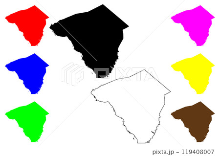 Lancaster County, Commonwealth of Pennsylvania (U.S. county, United States of America, USA, U.S., US) map vector illustration, scribble sketch Lengeschder Kaundi map 119408007