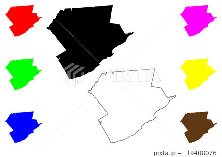 Monroe County, Commonwealth of Pennsylvania (U.S. county, United States of America, USA, U.S., US) map vector illustration, scribble sketch Monroe map 119408076