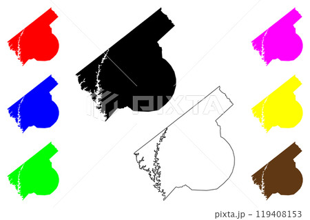 Abbeville County, State of South Carolina (U.S. county, United States of America, USA, U.S., US) map vector illustration, scribble sketch Abbeville map 119408153