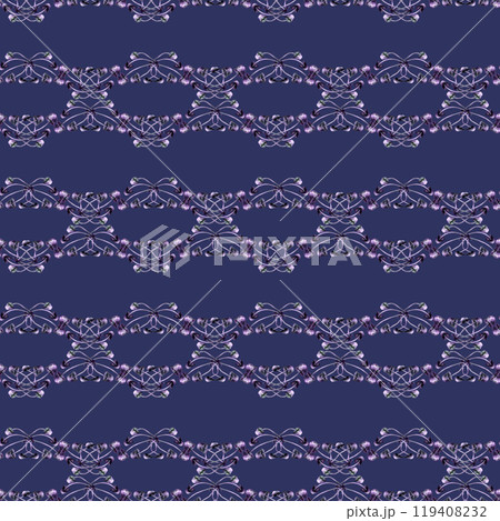 Seamless pattern with purple toadstools. Watercolor illustration of magic mushrooms in a realistic style on a blue background. Template design element for Halloween prints, fairy tales Seamless pattern with purple toadstools. Watercolor illustration of magic mushrooms in a realistic style on a blue background. Template design element for Halloween prints, fairy tales 119408232