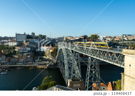 Porto City, Douro River and Dom Luis bridge I with Trams. Portugal 119408437