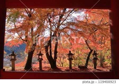 奈良の桜と紅葉の名所談山神社 奈良の桜と紅葉の名所談山神社 119408923