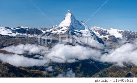 ロートホルンから　マッターホルンの絶景　、スイス、　ツェルマット 119409612