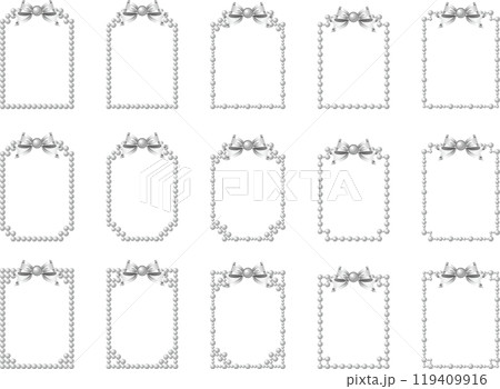 パール、石、リボン2銀2 119409916