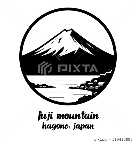 Circle Icon Fuji Mountain. Vector Illustration 119410895