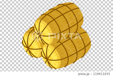 New Year's rice bale decoration, isometric icon 119411035
