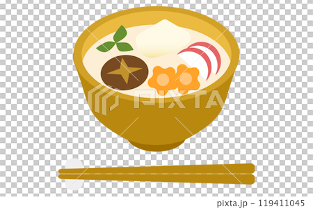 新年食品 ozoni，等距圖標 119411045