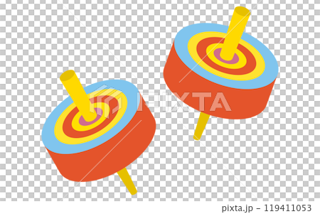 新年玩具“陀螺”，等距圖標 119411053