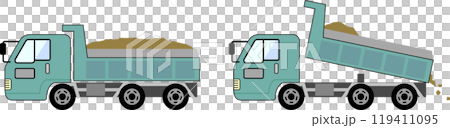 緑のダンプカー 119411095