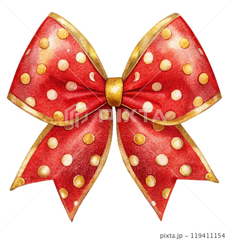 Christmas Day Elements Bow  Clipart Watercolor  119411154