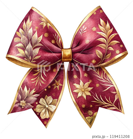 Christmas Day Elements Bow  Clipart Watercolor  119411208