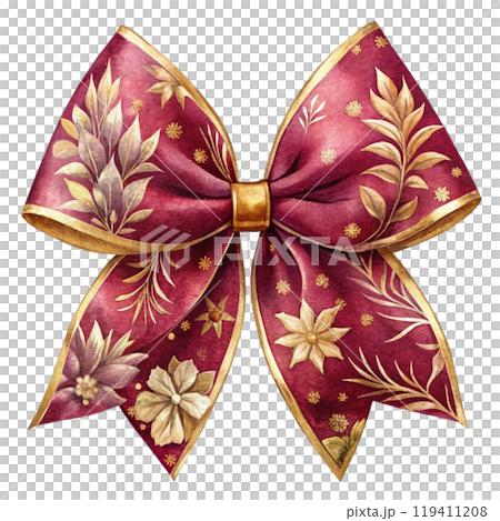 Christmas Day Elements Bow  Clipart Watercolor  119411208