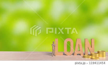 The loan and coins for Business concept 3d rendering. The loan and coins for Business concept 3d rendering. 119411454