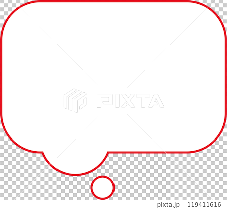 Rounded corner speech bubble red 119411616