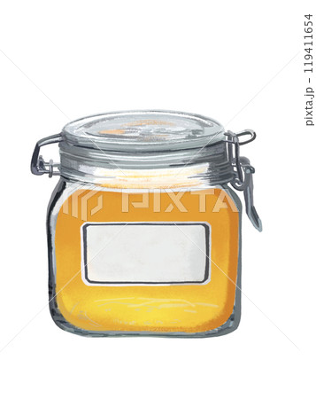 はちみつ（保存瓶）白ラベル付き 119411654