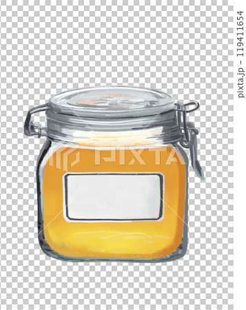 はちみつ（保存瓶）白ラベル付き 119411654