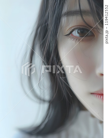 深遠なる眼差しのアジア人女性 119412552