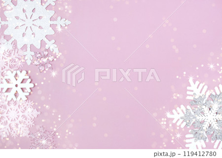 Snowflake shape background with copy space 119412780