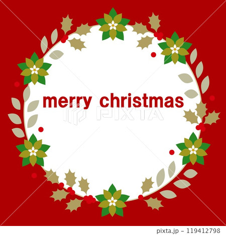 メリークリスマス　merry christmas　フレーム　ホワイトスペース　 119412798