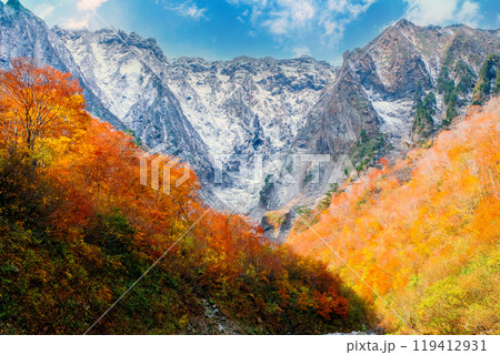 紅葉の谷川岳岩壁 紅葉の谷川岳岩壁 119412931