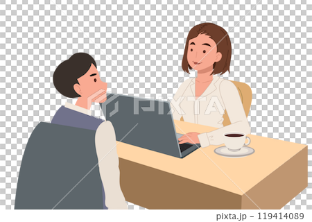 Human Resources Interview. HR Professional Talking with Job Applicant in Office Environment 119414089