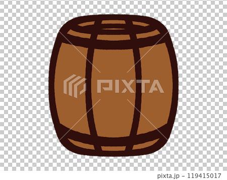 Illustration material of wooden barrel 119415017