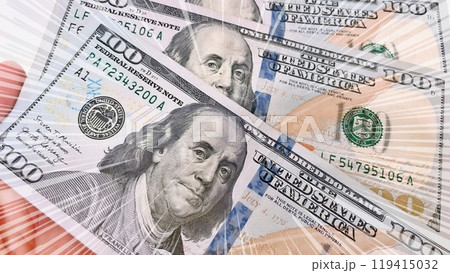 A Fan of $100 Bills.A close-up photo of a fan of $100 US dollar bills. The bills are arranged neatly, with the portrait of Benjamin Franklin visible on each bill. A Fan of $100 Bills.A close-up photo of a fan of $100 US dollar bills. The bills are arranged neatly, with the portrait of Benjamin Franklin visible on each bill. 119415032
