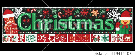 クリスマスバナーと祝祭的な装飾とテキスト 119415107