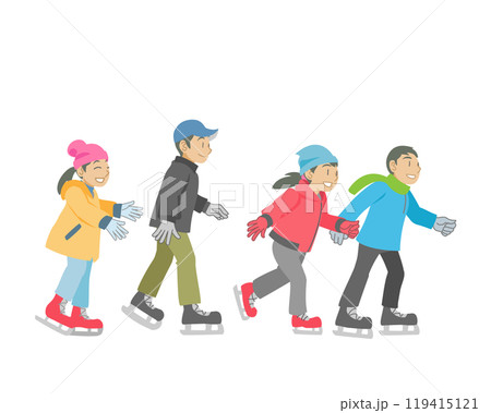 アイススケートを楽しむ子供たち 119415121