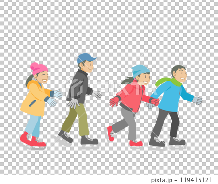 アイススケートを楽しむ子供たち 119415121