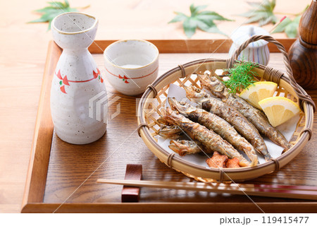 子持ちシシャモの唐揚げ 子持ちシシャモの唐揚げ 119415477