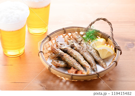 子持ちシシャモの唐揚げ 子持ちシシャモの唐揚げ 119415482
