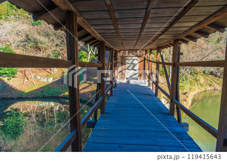 京都市 高台寺の臥龍池に架かる臥龍廊 京都市 高台寺の臥龍池に架かる臥龍廊 119415643