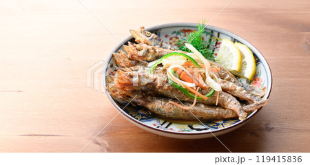 子持ちシシャモの南蛮漬け 119415836