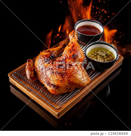 美味しそうな鶏の柚子胡椒焼き 美味しそうな鶏の柚子胡椒焼き 119416049