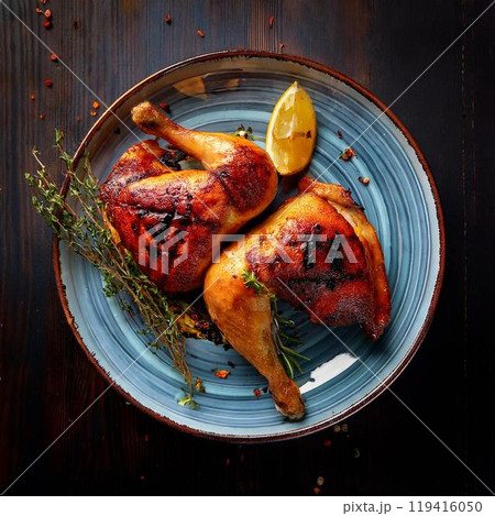 美味しそうな鶏の柚子胡椒焼き 119416050