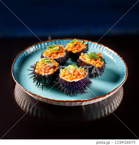 美味しそうなウニの軍艦巻き 119416075