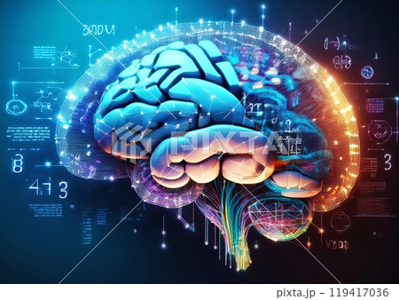 人工知能とデジタルサイバーイメージ 119417036