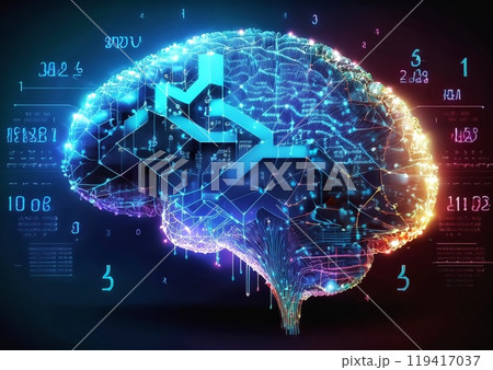 人工知能とデジタルサイバーイメージ 119417037