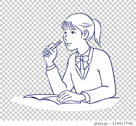 上課的高中女生 119417740