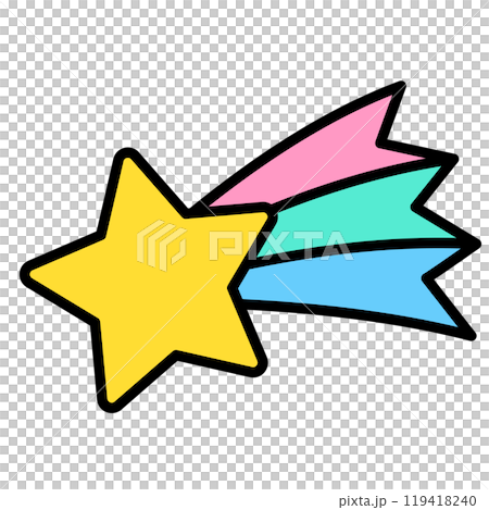 シンプルでかわいい流れ星のイラスト 119418240