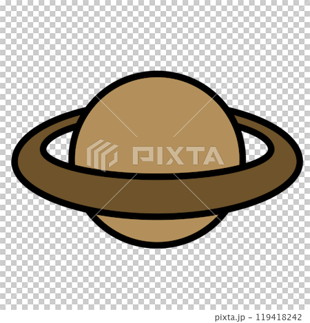 Simple and cute Saturn illustration 119418242