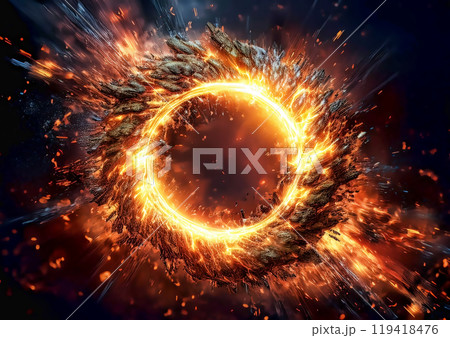 抽象的な炎の輪 抽象的な炎の輪 119418476