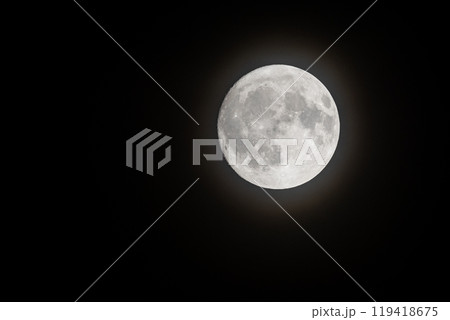 夜空に輝く月 119418675