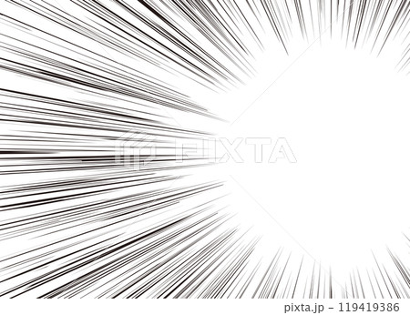 集中線(効果線)の右側ズームアップ(漫画用) 集中線(効果線)の右側ズームアップ(漫画用) 119419386