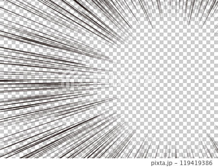 集中線(効果線)の右側ズームアップ(漫画用) 集中線(効果線)の右側ズームアップ(漫画用) 119419386