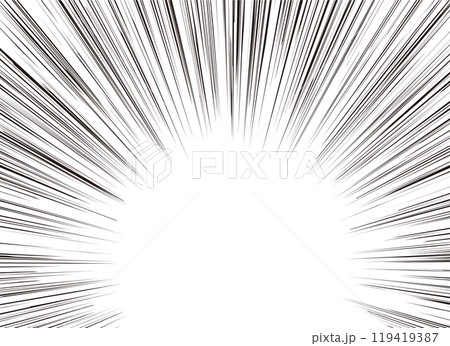 集中線（効果線）の下部ズームアップ（漫画用） 119419387