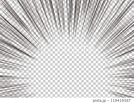 Zoom-in of the bottom of the convergent lines (effect lines) (for manga) 119419387