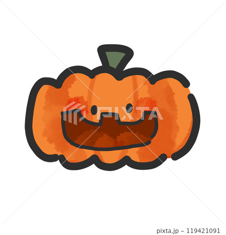 ハロウィンかぼちゃ　手書き風イラスト 119421091